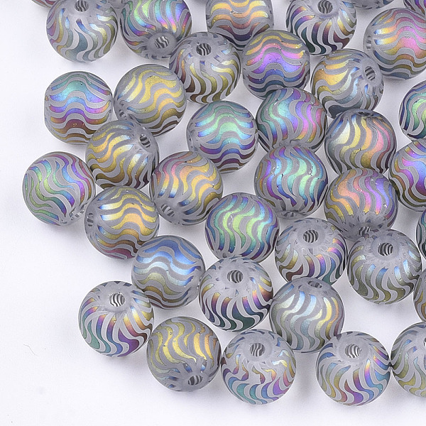 PandaHall Electroplate Glass Beads, Frosted, Round with Wave Pattern, Colorful, 8~8.5mm, Hole: 1.5mm Glass Round
PandaHall Electroplate Glass Beads, Frosted, Round with Wave Pattern, Colorful, 8~8.5mm, Hole: 1.5mm Glass Round