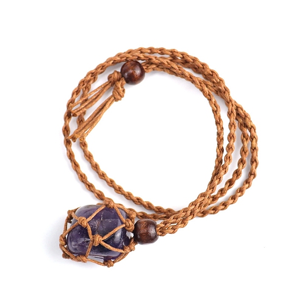 PandaHall Natural Amethyst Nugget Pendant Necklaces, Macrame Pouch Necklace, 25.20 inch(64cm) Amethyst Nuggets
PandaHall Natural Amethyst Nugget Pendant Necklaces, Macrame Pouch Necklace, 25.20 inch(64cm) Amethyst Nuggets