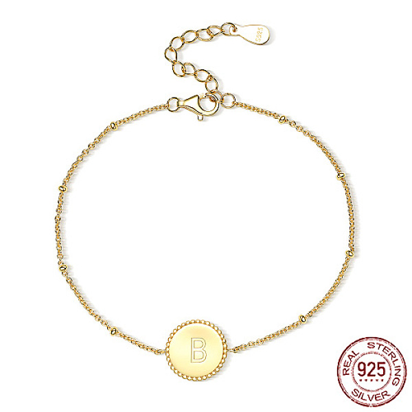 PandaHall 925 Sterling Silver Letter Initial Flat Round Link Bracelets, Real 18K Gold Plated, Letter B, 6-3/4 inch(17cm) Sterling Silver...
PandaHall 925 Sterling Silver Letter Initial Flat Round Link Bracelets, Real 18K Gold Plated, Letter B, 6-3/4 inch(17cm) Sterling Silver...
