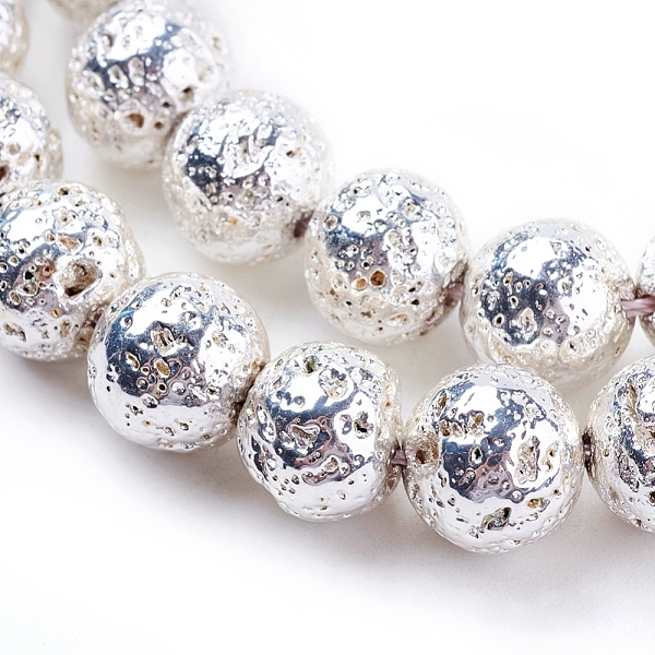 PandaHall Electroplated Natural Lava Rock Bead Strands, Round, Bumpy, Silver Plated, 12mm, Hole: 1.5mm, about 30pcs/strand, 15.35 inch(39cm)...
PandaHall Electroplated Natural Lava Rock Bead Strands, Round, Bumpy, Silver Plated, 12mm, Hole: 1.5mm, about 30pcs/strand, 15.35 inch(39cm)...