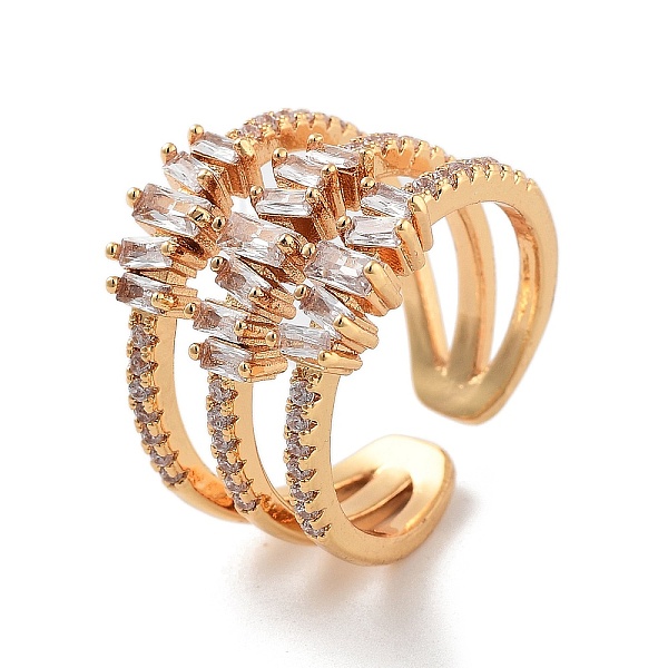 PandaHall Brass with Cubic Zirconia Open Cuff Rings, Clear, US Size 7 1/2(17.7mm) Brass+Cubic Zirconia Ring Clear
PandaHall Brass with Cubic Zirconia Open Cuff Rings, Clear, US Size 7 1/2(17.7mm) Brass+Cubic Zirconia Ring Clear