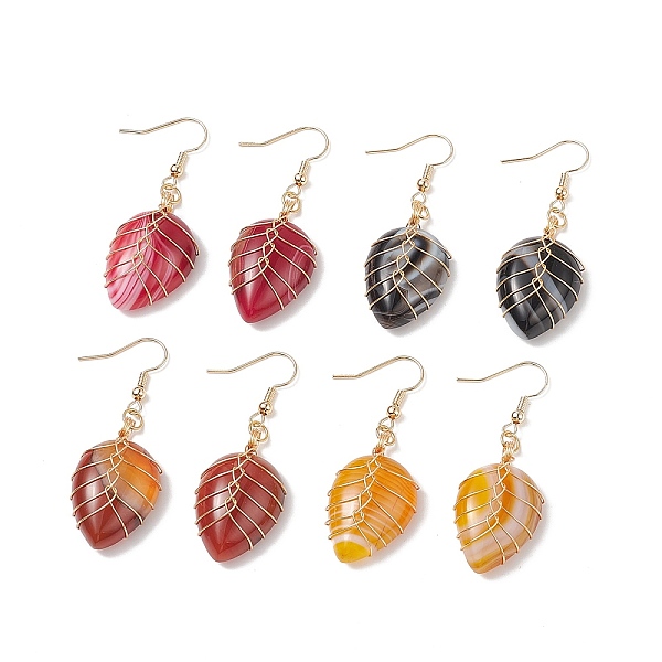 PandaHall 4 Pairs 4 Color Natural Dyed Banded Agate/Striped Agate Teardrop Dangle Earrings, Brass Wire Wrap Drop Earrings for Women, Mixed..., Multicolor
PandaHall 4 Pairs 4 Color Natural Dyed Banded Agate/Striped Agate Teardrop Dangle Earrings, Brass Wire Wrap Drop Earrings for Women, Mixed..., Multicolor