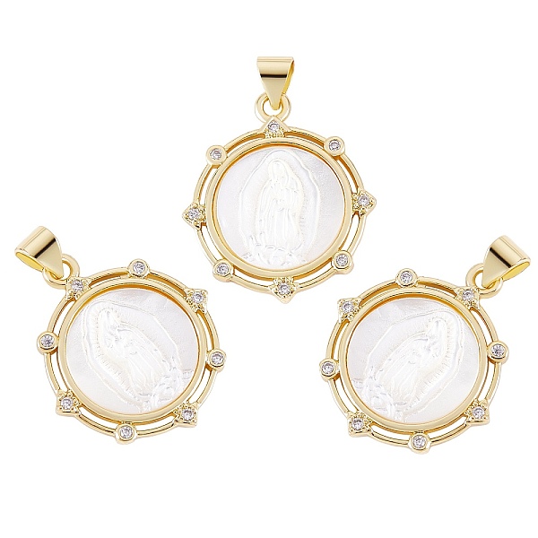 PandaHall 3Pcs Eco-friendly Brass Micro Pave Clear Cubic Zirconia Pendants, with Natural Shell, Long-Lasting Plated, Real 18K Gold Plated...
PandaHall 3Pcs Eco-friendly Brass Micro Pave Clear Cubic Zirconia Pendants, with Natural Shell, Long-Lasting Plated, Real 18K Gold Plated...