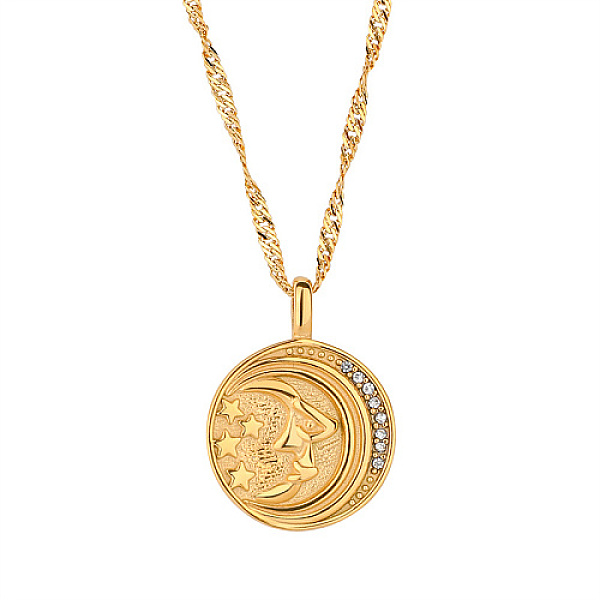 PandaHall Golden Stainless Steel Micro Pave Cubic Zirconia Pendant Necklaces, Moon, 15.75 inch(40cm) Cubic Zirconia Moon Clear
PandaHall Golden Stainless Steel Micro Pave Cubic Zirconia Pendant Necklaces, Moon, 15.75 inch(40cm) Cubic Zirconia Moon Clear