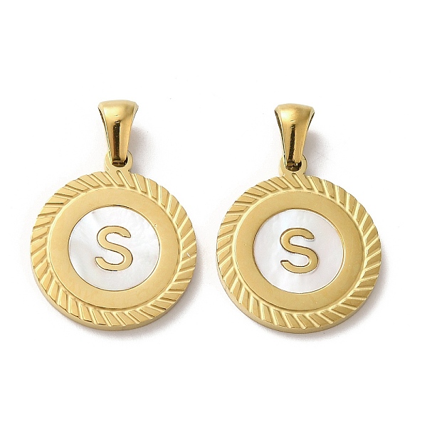 PandaHall Ion Plating(IP) 304 Stainless Steel Pendants, Flat Round Shell Charms with Letter, Golden, Letter S, 20.5x17.5x1.5mm, Hole...
PandaHall Ion Plating(IP) 304 Stainless Steel Pendants, Flat Round Shell Charms with Letter, Golden, Letter S, 20.5x17.5x1.5mm, Hole...
