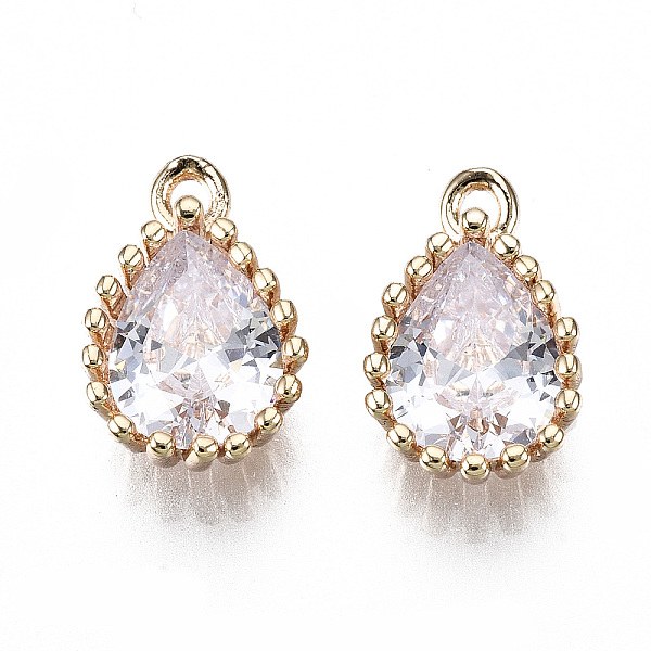 PandaHall Brass Clear Cubic Zirconia Charms, Long-Lasting Plated, Cadmium Free & Lead Free, Teardrop, Light Gold, 12x7.5x4~5mm, Hole: 1.2mm...
PandaHall Brass Clear Cubic Zirconia Charms, Long-Lasting Plated, Cadmium Free & Lead Free, Teardrop, Light Gold, 12x7.5x4~5mm, Hole: 1.2mm...
