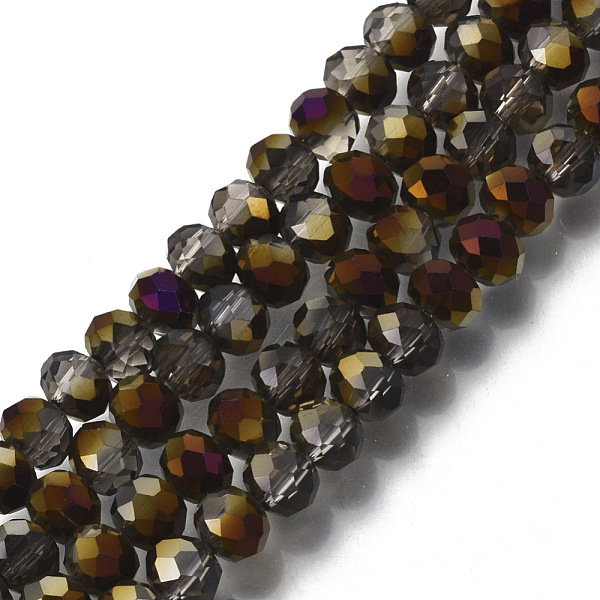 PandaHall Electroplate Transparent Glass Beads Strands, Half Green Plated, Faceted, Rondelle, Peru, 4x3mm, Hole: 0.4mm, about..., Brown
PandaHall Electroplate Transparent Glass Beads Strands, Half Green Plated, Faceted, Rondelle, Peru, 4x3mm, Hole: 0.4mm, about..., Brown