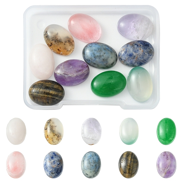 PandaHall 10Pcs Natural Mixed Gemstone Cabochons, Mixed Dyed and Undyed, Oval, 18x13x5~6mm Mixed Stone Oval
PandaHall 10Pcs Natural Mixed Gemstone Cabochons, Mixed Dyed and Undyed, Oval, 18x13x5~6mm Mixed Stone Oval