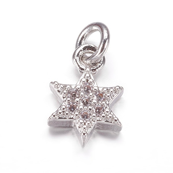 PandaHall Brass Micro Pave Cubic Zirconia Pendants, for Jewish, Star of David Charms, Platinum, 9.5x6.5x2mm, Hole: 2mm Brass+Cubic Zirconia..., Clear
PandaHall Brass Micro Pave Cubic Zirconia Pendants, for Jewish, Star of David Charms, Platinum, 9.5x6.5x2mm, Hole: 2mm Brass+Cubic Zirconia..., Clear
