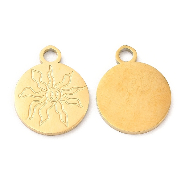 PandaHall Ion Plating(IP) 316L Surgical Stainless Steel Pendants, Flat Round with Sun Charm, Real 18K Gold Plated, 17x13.5x1mm, Hole: 2.2mm...
PandaHall Ion Plating(IP) 316L Surgical Stainless Steel Pendants, Flat Round with Sun Charm, Real 18K Gold Plated, 17x13.5x1mm, Hole: 2.2mm...
