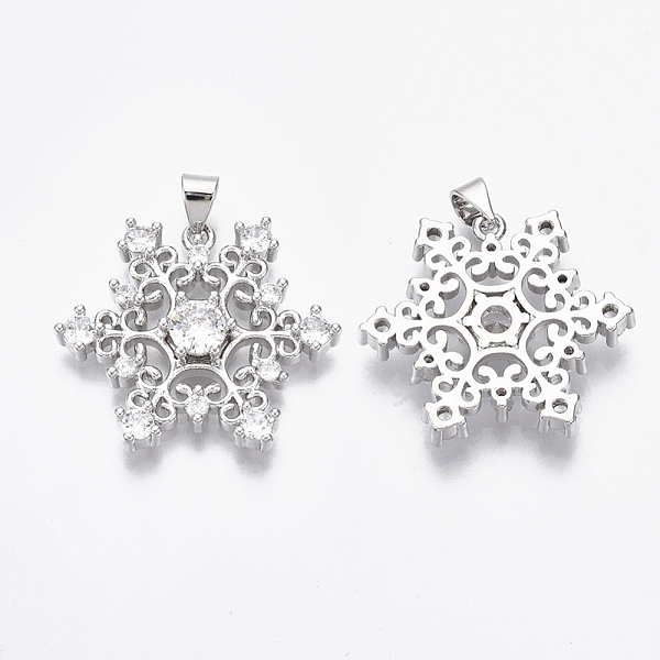 PandaHall Brass Micro Pave Cubic Zirconia Pendants, Nickel Free, Snowflake, Clear, for Christmas, Real Platinum Plated, 23x26.5x4.5mm, Hole...
PandaHall Brass Micro Pave Cubic Zirconia Pendants, Nickel Free, Snowflake, Clear, for Christmas, Real Platinum Plated, 23x26.5x4.5mm, Hole...