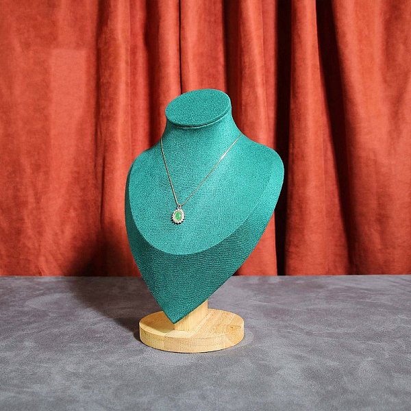 PandaHall Velvet Bust Necklace Display Stands with Wooden Base, Jewelry Holder for Necklace Storage, Teal, 17x11.3x24.5cm Velvet Cyan
PandaHall Velvet Bust Necklace Display Stands with Wooden Base, Jewelry Holder for Necklace Storage, Teal, 17x11.3x24.5cm Velvet Cyan