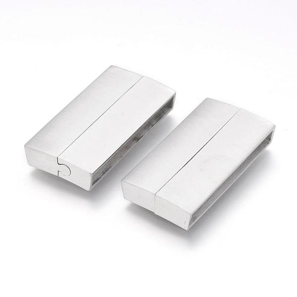 PandaHall 304 Stainless Steel Magnetic Clasps with Glue-in Ends, Rectangle, Matte, Stainless Steel Color, 36.5x19x6.5mm, Hole: 4x34mm 304...
PandaHall 304 Stainless Steel Magnetic Clasps with Glue-in Ends, Rectangle, Matte, Stainless Steel Color, 36.5x19x6.5mm, Hole: 4x34mm 304...