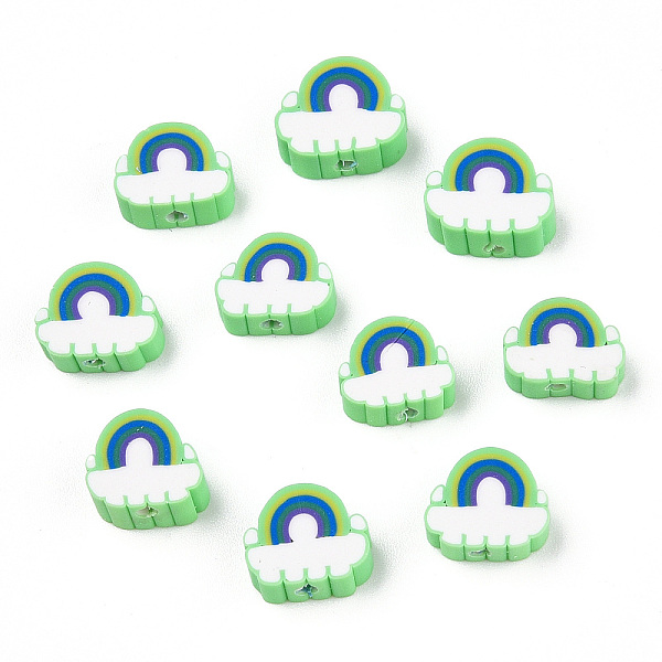 PandaHall Handmade Polymer Clay Beads, Rainbow & Cloud, Light Green, 8.5~10.5x10~12.5x4~5mm, Hole: 1.8mm Polymer Clay Rainbow
PandaHall Handmade Polymer Clay Beads, Rainbow & Cloud, Light Green, 8.5~10.5x10~12.5x4~5mm, Hole: 1.8mm Polymer Clay Rainbow