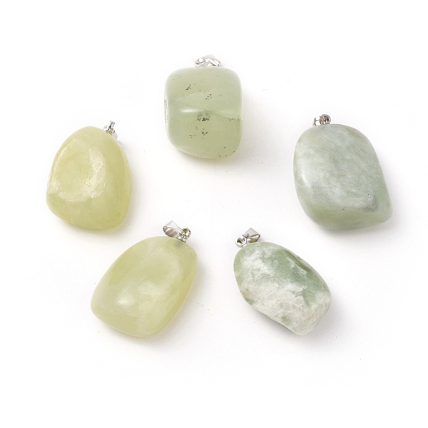 PandaHall Natural New Jade Pendants, with Platinum Tone Brass Findings, Nuggets, 23~30x13~22x12~20mm, Hole: 5x3mm New Jade Nuggets
PandaHall Natural New Jade Pendants, with Platinum Tone Brass Findings, Nuggets, 23~30x13~22x12~20mm, Hole: 5x3mm New Jade Nuggets