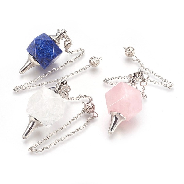 PandaHall Natural Gemstone Dowsing Pendulums, with Platinum Tone Brass Findings, Polygon, Faceted, 230mm, Hole: 1.6mm Mixed Stone Polygon..., Multicolor
PandaHall Natural Gemstone Dowsing Pendulums, with Platinum Tone Brass Findings, Polygon, Faceted, 230mm, Hole: 1.6mm Mixed Stone Polygon..., Multicolor