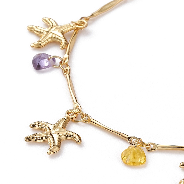 PandaHall Charm Bracelets, with Glass Heart Charms, Brass Bar Link Chain & Starfish Charms, 304 Stainless Steel Lobster Claw Clasps...
PandaHall Charm Bracelets, with Glass Heart Charms, Brass Bar Link Chain & Starfish Charms, 304 Stainless Steel Lobster Claw Clasps...