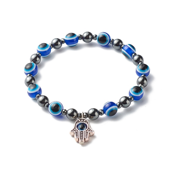 PandaHall Evil Eye Resin Beads Stretch Bracelet for Girl Women, Synthetic Hematite Beads Bracelet with Hamsa Hand /Hand of Miriam Charm..., Blue
PandaHall Evil Eye Resin Beads Stretch Bracelet for Girl Women, Synthetic Hematite Beads Bracelet with Hamsa Hand /Hand of Miriam Charm..., Blue