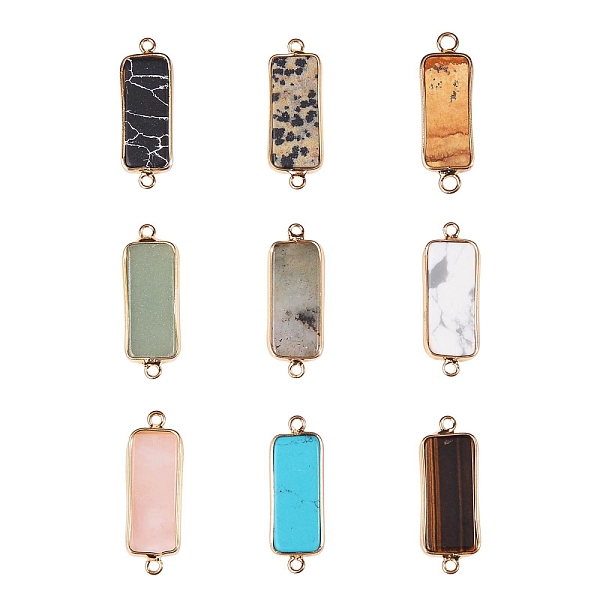 PandaHall 9Pcs 9 Styles Gemstone Links Connectors, with Light Gold Tone Brass Findings, Rectangle, 27~30x10x2.5mm, Hole: 2.5mm, 1pc/style...
PandaHall 9Pcs 9 Styles Gemstone Links Connectors, with Light Gold Tone Brass Findings, Rectangle, 27~30x10x2.5mm, Hole: 2.5mm, 1pc/style...