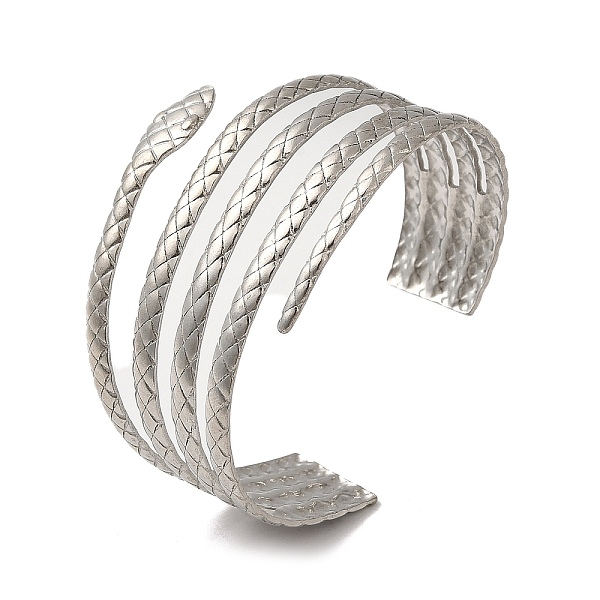 PandaHall 304 Stainless Steel Open Cuff Bangles, Snake, Inner Diameter: 2-1/2x1-3/4 inch(6.2x4.6cm), Wide: 19~43mm 304 Stainless Steel Snake
PandaHall 304 Stainless Steel Open Cuff Bangles, Snake, Inner Diameter: 2-1/2x1-3/4 inch(6.2x4.6cm), Wide: 19~43mm 304 Stainless Steel Snake