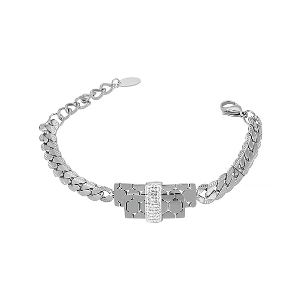 PandaHall Cubic Zirconia Rectangle Link Bracelet with 304 Stainless Steel Chains, Stainless Steel Color, 7-1/8 inch(18cm) Cubic Zirconia..., Clear
PandaHall Cubic Zirconia Rectangle Link Bracelet with 304 Stainless Steel Chains, Stainless Steel Color, 7-1/8 inch(18cm) Cubic Zirconia..., Clear