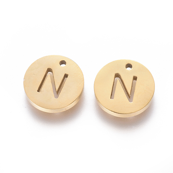 PandaHall 304 Stainless Steel Charms, Ion Plating (IP), Flat Round, Letter.N, 10x1.5mm, Hole: 1mm 304 Stainless Steel Letter N
PandaHall 304 Stainless Steel Charms, Ion Plating (IP), Flat Round, Letter.N, 10x1.5mm, Hole: 1mm 304 Stainless Steel Letter N
