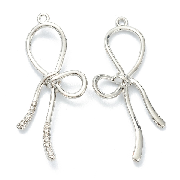 PandaHall Alloy Pendants, Bowknot with Crystal Rhinestone, Platinum, 48.5x20x5mm, Hole: 1.6mm Alloy+Rhinestone Bowknot Clear
PandaHall Alloy Pendants, Bowknot with Crystal Rhinestone, Platinum, 48.5x20x5mm, Hole: 1.6mm Alloy+Rhinestone Bowknot Clear