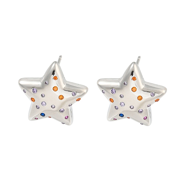 PandaHall Rack Plating Brass Micro Pave Clear Cubic Zirconia Stud Earring, Cadmium Free & Lead Free, Long-Lasting Plated, Star, Platinum...
PandaHall Rack Plating Brass Micro Pave Clear Cubic Zirconia Stud Earring, Cadmium Free & Lead Free, Long-Lasting Plated, Star, Platinum...