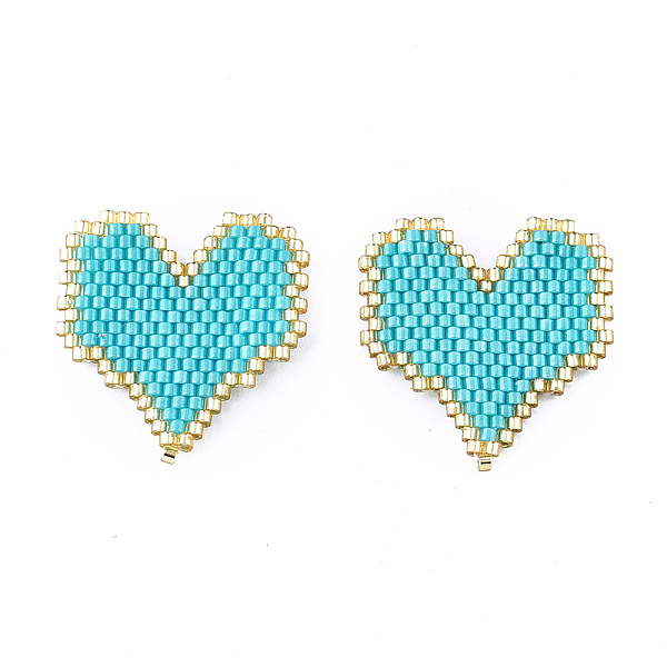 PandaHall Handmade Seed Beads Pendants, with Elastic Thread, Loom Pattern, Heart, Turquoise, 27x26x1.5~2mm Glass Heart Green
PandaHall Handmade Seed Beads Pendants, with Elastic Thread, Loom Pattern, Heart, Turquoise, 27x26x1.5~2mm Glass Heart Green