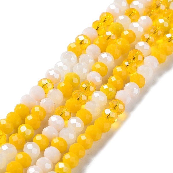 PandaHall Glass Beads Strands, Faceted, Rondelle, Gold, 6x5mm, Hole: 1mm, about 85~88pcs/strand, 16.1~16.5 inch(41~42cm) Glass Rondelle Gold
PandaHall Glass Beads Strands, Faceted, Rondelle, Gold, 6x5mm, Hole: 1mm, about 85~88pcs/strand, 16.1~16.5 inch(41~42cm) Glass Rondelle Gold