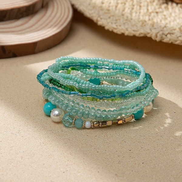 PandaHall Bohemian Glass Beaded Stretch Bracelet Sets, Summer Beach Stackable Charm Bracelets for Women Glass
PandaHall Bohemian Glass Beaded Stretch Bracelet Sets, Summer Beach Stackable Charm Bracelets for Women Glass
