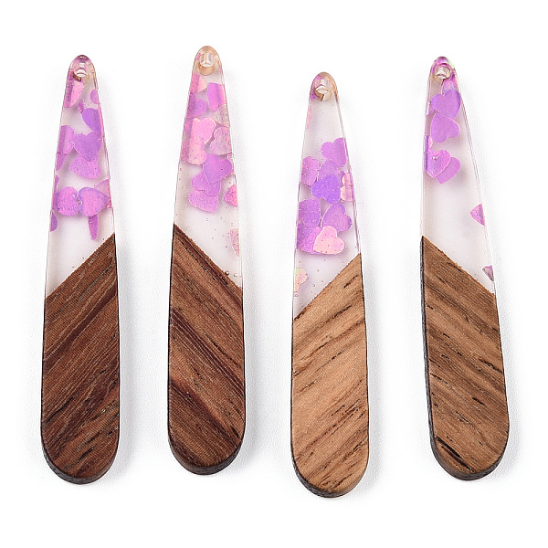 PandaHall Transparent Resin & Walnut Wood Pendants, Teardrop Charms with Heart Paillettes, Violet, 44x7.5x3.5mm, Hole: 1.5mm Resin+Wood..., Purple
PandaHall Transparent Resin & Walnut Wood Pendants, Teardrop Charms with Heart Paillettes, Violet, 44x7.5x3.5mm, Hole: 1.5mm Resin+Wood..., Purple