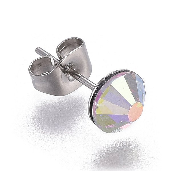 PandaHall 304 Stainless Steel Stud Earrings, with Rhinestone, Crystal AB, 14.8~15x6~6.2mm, Pin: 0.7 Rhinestone Flat Round Clear
PandaHall 304 Stainless Steel Stud Earrings, with Rhinestone, Crystal AB, 14.8~15x6~6.2mm, Pin: 0.7 Rhinestone Flat Round Clear