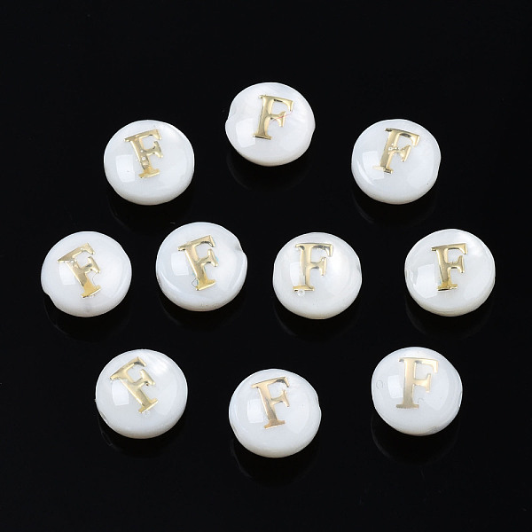 PandaHall Natural Freshwater Shell Beads, with Golden Plated Brass Etched Metal Embellishments, Flat Round with Letter, Seashell Color...
PandaHall Natural Freshwater Shell Beads, with Golden Plated Brass Etched Metal Embellishments, Flat Round with Letter, Seashell Color...