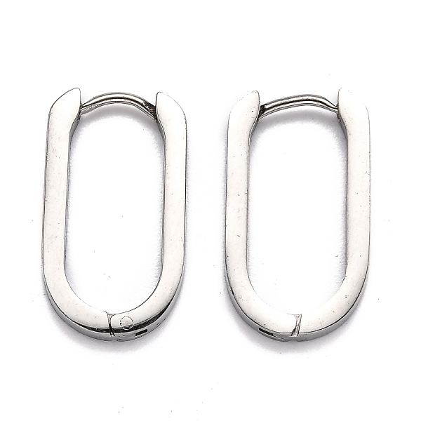 PandaHall 304 Stainless Steel Huggie Hoop Earrings, Oval, Stainless Steel Color, 21.5x12x3mm, Pin: 1mm 304 Stainless Steel Oval
PandaHall 304 Stainless Steel Huggie Hoop Earrings, Oval, Stainless Steel Color, 21.5x12x3mm, Pin: 1mm 304 Stainless Steel Oval