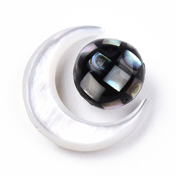 PandaHall Natural Natural White Shell Beads, with Natural Black Lip Shell Beads, Moon with Round, Moon: 15x12.5x3.5mm, Round: 8mm, Hole...
PandaHall Natural Natural White Shell Beads, with Natural Black Lip Shell Beads, Moon with Round, Moon: 15x12.5x3.5mm, Round: 8mm, Hole...