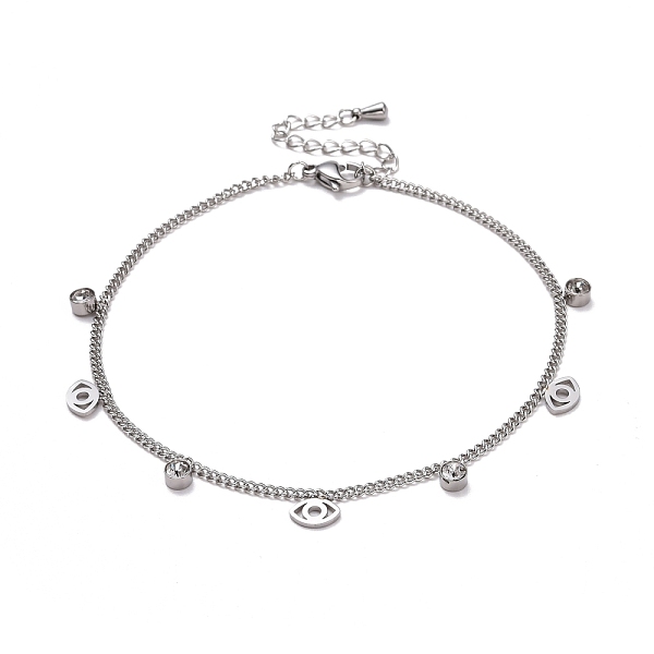 PandaHall Crystal Rhinestone and Eye Shape Charm Anklet for Women, 304 Stainelss Steel Anklet, Stainless Steel Color, 8.46 inch(21.5cm)...
PandaHall Crystal Rhinestone and Eye Shape Charm Anklet for Women, 304 Stainelss Steel Anklet, Stainless Steel Color, 8.46 inch(21.5cm)...