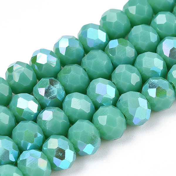 PandaHall Electroplate Opaque Solid Color Glass Beads Strands, Half Rainbow Plated, Faceted, Rondelle, Light Sea Green, 6x5mm, Hole: 1mm...
PandaHall Electroplate Opaque Solid Color Glass Beads Strands, Half Rainbow Plated, Faceted, Rondelle, Light Sea Green, 6x5mm, Hole: 1mm...