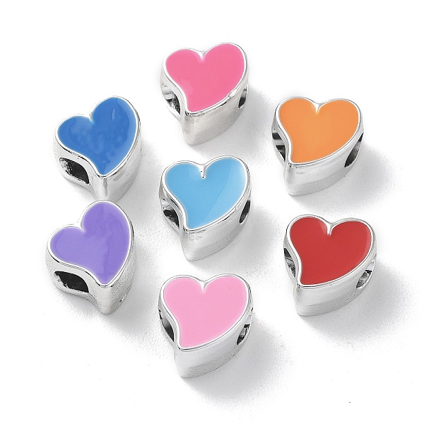 PandaHall Acrylic European Beads, with Enamel, Large Hole Beads, Mixed Color, Heart, Silver, 12x11x8mm, Hole: 4.2mm Acrylic Heart Multicolor
PandaHall Acrylic European Beads, with Enamel, Large Hole Beads, Mixed Color, Heart, Silver, 12x11x8mm, Hole: 4.2mm Acrylic Heart Multicolor