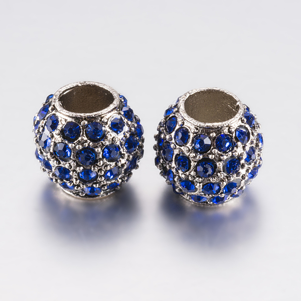 PandaHall Alloy Rhinestone European Beads, Large Hole Beads, Rondelle, Platinum, Royal Blue, 10.5x9.5mm, Hole: 5mm Alloy+Rhinestone Rondelle...
PandaHall Alloy Rhinestone European Beads, Large Hole Beads, Rondelle, Platinum, Royal Blue, 10.5x9.5mm, Hole: 5mm Alloy+Rhinestone Rondelle...