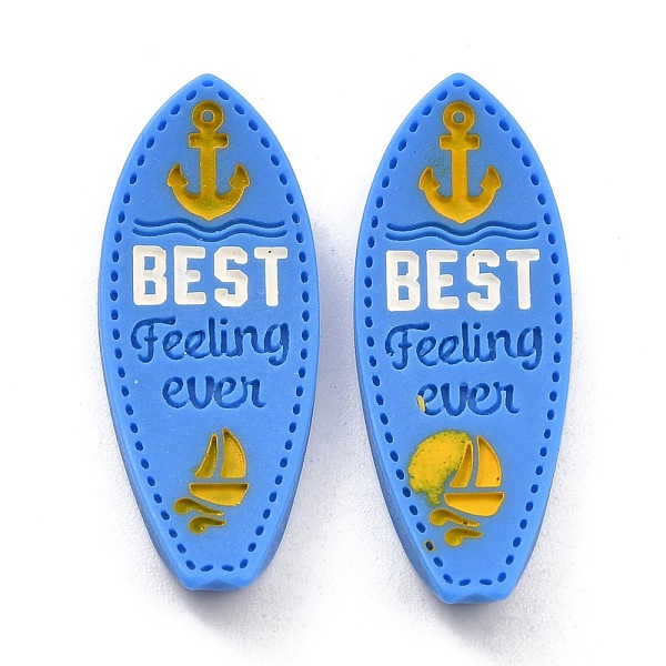 PandaHall Opaque Resin Cabochons, Ocean Theme, Surfboard with Anchor & Sailboat & Word BEST Feeling ever, Dodger Blue, 35x13.8x5mm Resin...
PandaHall Opaque Resin Cabochons, Ocean Theme, Surfboard with Anchor & Sailboat & Word BEST Feeling ever, Dodger Blue, 35x13.8x5mm Resin...