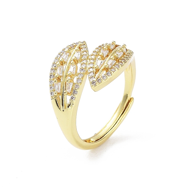 PandaHall Leaf Shape Rack Plating Brass Micro Pave Cubic Zirconia Adjustable Ring, Long-Lasting Plated, Lead Free & Cadmium Free, Real 18K..., Clear
PandaHall Leaf Shape Rack Plating Brass Micro Pave Cubic Zirconia Adjustable Ring, Long-Lasting Plated, Lead Free & Cadmium Free, Real 18K..., Clear