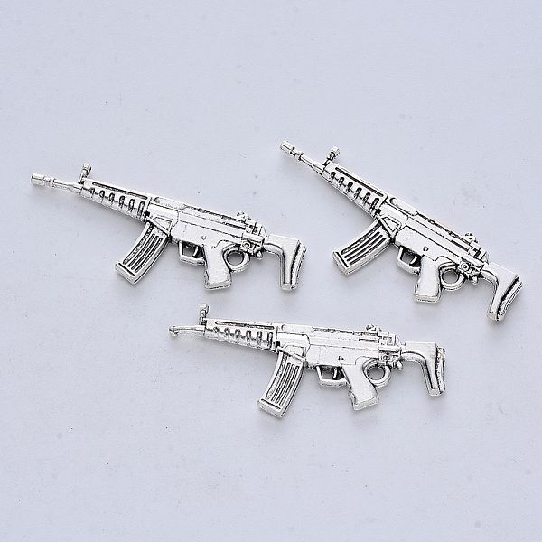 PandaHall Tibetan Style Alloy Pendants, Cadmium Free & Lead Free, Gun, Antique Silver, 42x17x2.5mm, Hole: 2mm, about 137pcs/500g Alloy...
PandaHall Tibetan Style Alloy Pendants, Cadmium Free & Lead Free, Gun, Antique Silver, 42x17x2.5mm, Hole: 2mm, about 137pcs/500g Alloy...