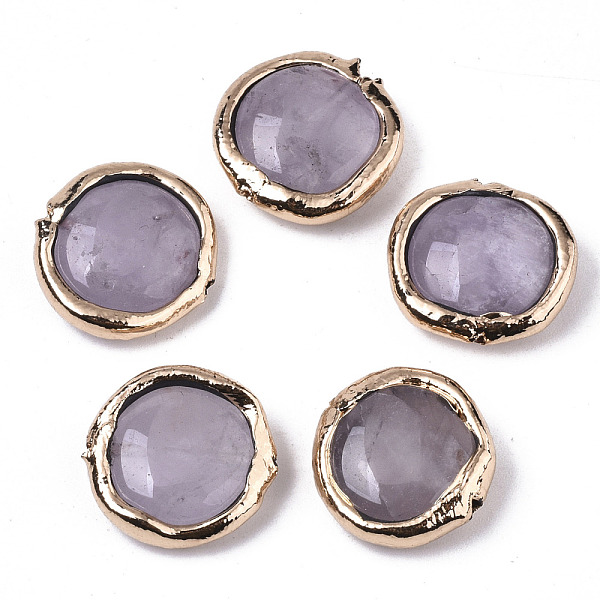 PandaHall Natural Rose Quartz Beads, with Light Gold Plated Polymer Clay Edge, Flat Round, 17~19x17~18x5~7mm, Hole: 1.2mm Rose Quartz Flat...
PandaHall Natural Rose Quartz Beads, with Light Gold Plated Polymer Clay Edge, Flat Round, 17~19x17~18x5~7mm, Hole: 1.2mm Rose Quartz Flat...