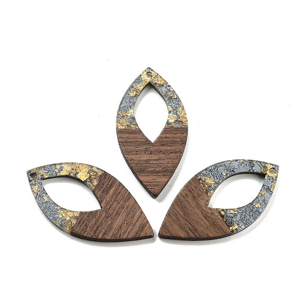 PandaHall Walnut Wood Pendants, Resin & Gold Foil, Oval, Slate Gray, 47.5x24x3.5mm, Hole: 2mm Wood Oval
PandaHall Walnut Wood Pendants, Resin & Gold Foil, Oval, Slate Gray, 47.5x24x3.5mm, Hole: 2mm Wood Oval