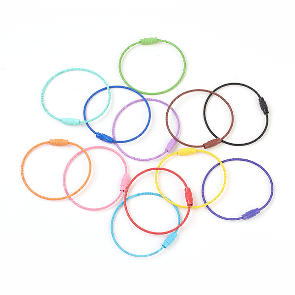 PandaHall Steel Wire Bracelet Making, with Brass Clasps, Mixed Color, 6-1/8 inch(15.5cm)~6-1/4 inch(16cm) Brass Multicolor
PandaHall Steel Wire Bracelet Making, with Brass Clasps, Mixed Color, 6-1/8 inch(15.5cm)~6-1/4 inch(16cm) Brass Multicolor