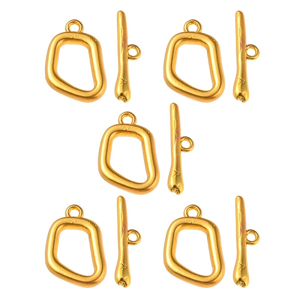 PandaHall Alloy Toggle Clasps, Irregular Oval Shape, Matte Gold Color, Ring: 17x12x2.5mm, Bar: 6x21.5x2mm, Hole: 1.4mm Alloy Oval
PandaHall Alloy Toggle Clasps, Irregular Oval Shape, Matte Gold Color, Ring: 17x12x2.5mm, Bar: 6x21.5x2mm, Hole: 1.4mm Alloy Oval