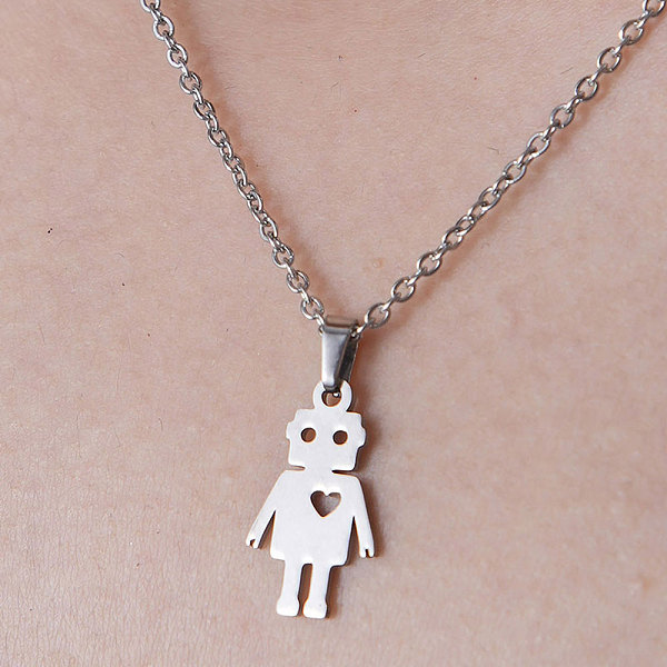 PandaHall 201 Stainless Steel Robot with Heart Pendant Necklace, Stainless Steel Color, 450mm 201 Stainless Steel
PandaHall 201 Stainless Steel Robot with Heart Pendant Necklace, Stainless Steel Color, 450mm 201 Stainless Steel