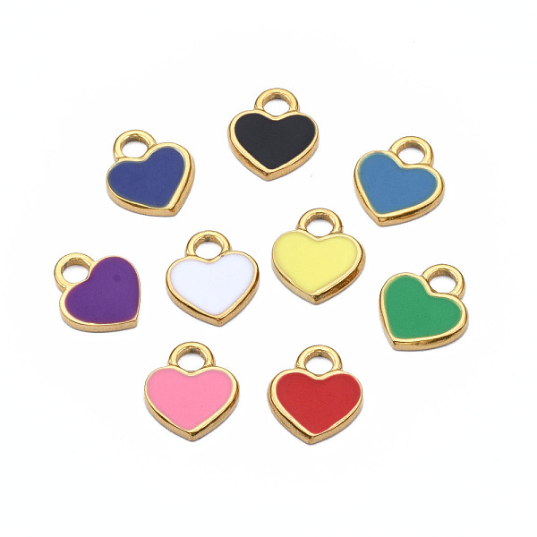 PandaHall 201 Stainless Steel Charms, with Enamel, Heart, Golden, Mixed Color, 12x10.5x1.5mm, Hole: 2mm Stainless Steel+Enamel Heart..., Multicolor
PandaHall 201 Stainless Steel Charms, with Enamel, Heart, Golden, Mixed Color, 12x10.5x1.5mm, Hole: 2mm Stainless Steel+Enamel Heart..., Multicolor
