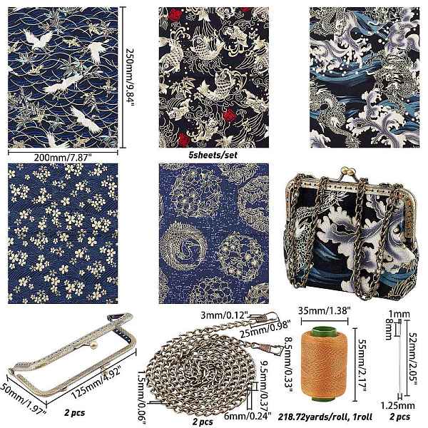 PandaHall CHGCRAFT DIY Bag Making Kits, Including Iron & Alloy Bag Strap Chains, Iron Purse Frame Handle & Tapestry Needles, Cotton Fabric..., Blue
PandaHall CHGCRAFT DIY Bag Making Kits, Including Iron & Alloy Bag Strap Chains, Iron Purse Frame Handle & Tapestry Needles, Cotton Fabric..., Blue